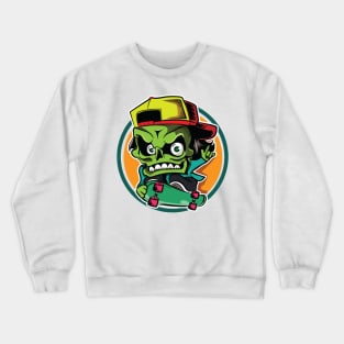 Zombie Skateboarding Crewneck Sweatshirt